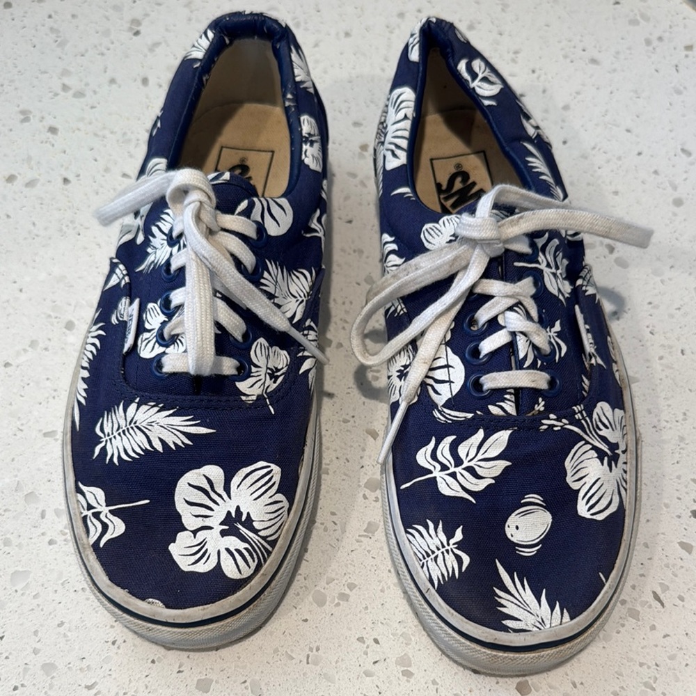 Vans off the wall blue tropical shoe